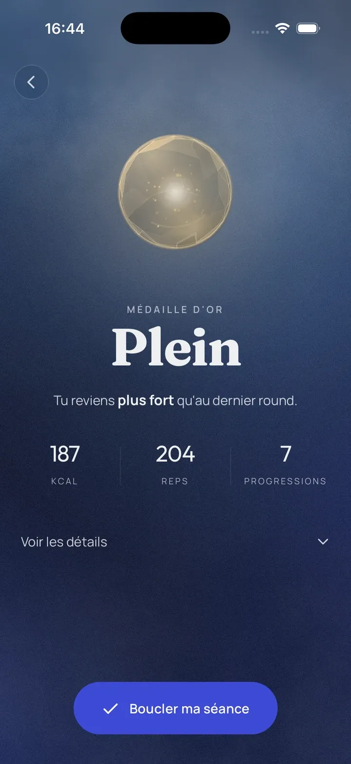 Séance validée